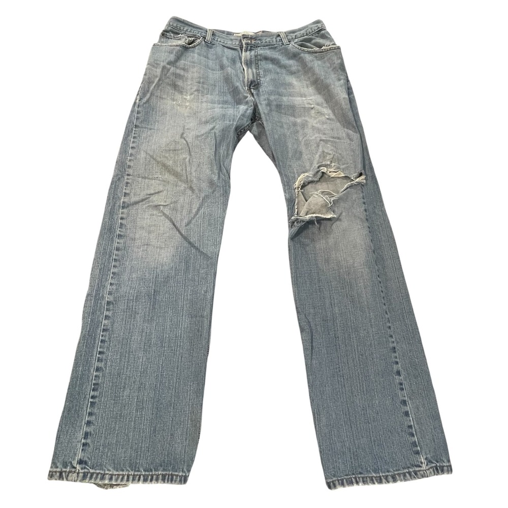 Levis 559 Relaxed Straight Jeans Distressed Mens 36x34 (Fit 36x33)Blue Y2K